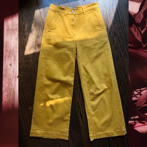 Everlane Wide Leg Crop Pants Yellow